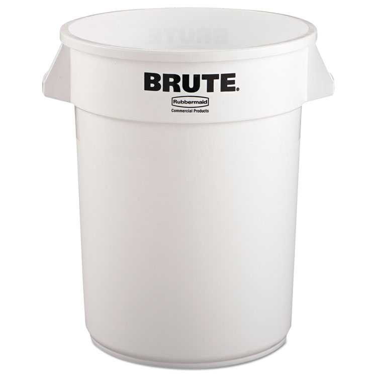 Picture of Round Brute Container, Plastic, 32 gal, White