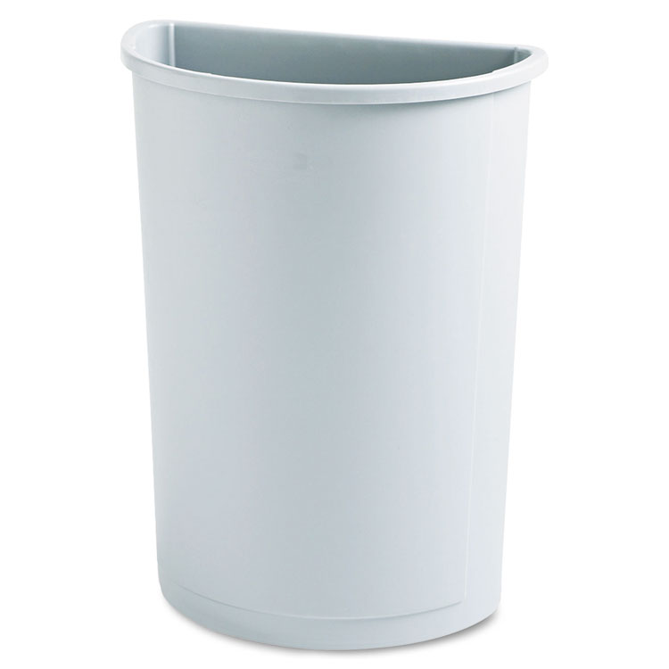 Picture of Untouchable Waste Container, Half-Round, Plastic, 21gal, Gray