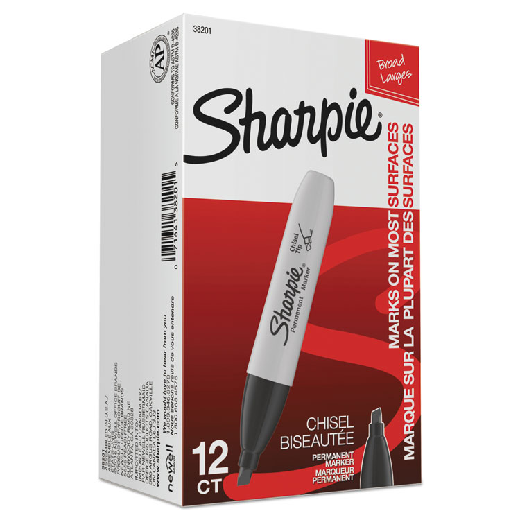 SAN38201 Sharpie® 38201 Chisel Tip Permanent Marker, Medium Chisel