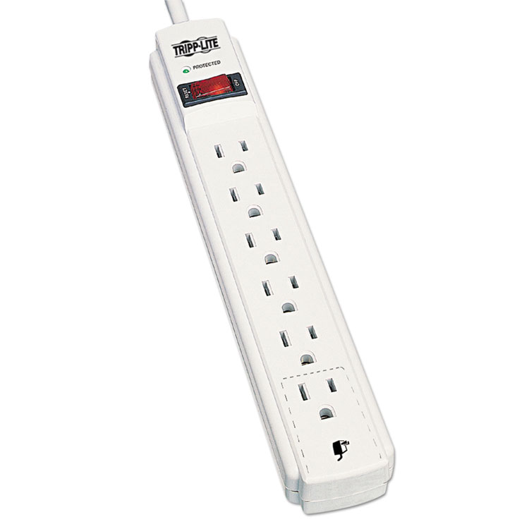 Tripp Lite Surge Protector Power Strip 120V 6 Outlet 6' Cord 790 Joule  Black - surge protector - TLP606B - Power Strips & Surge Protectors 