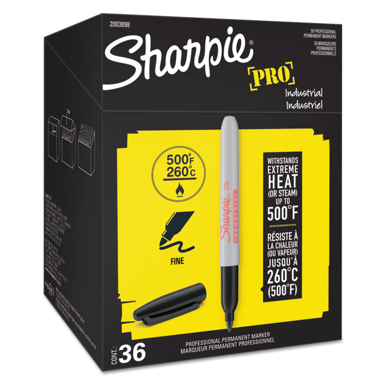 Picture of Industrial Permanent Markers - Office Pack, Black, 36 Per Pack