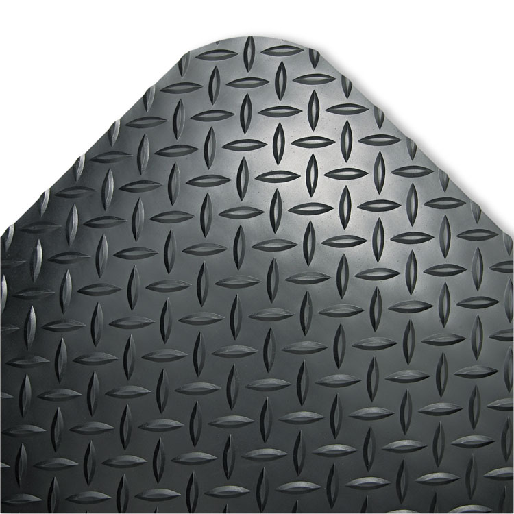 Picture of Industrial Deck Plate Anti-Fatigue Mat, Vinyl, 24 x 36, Black