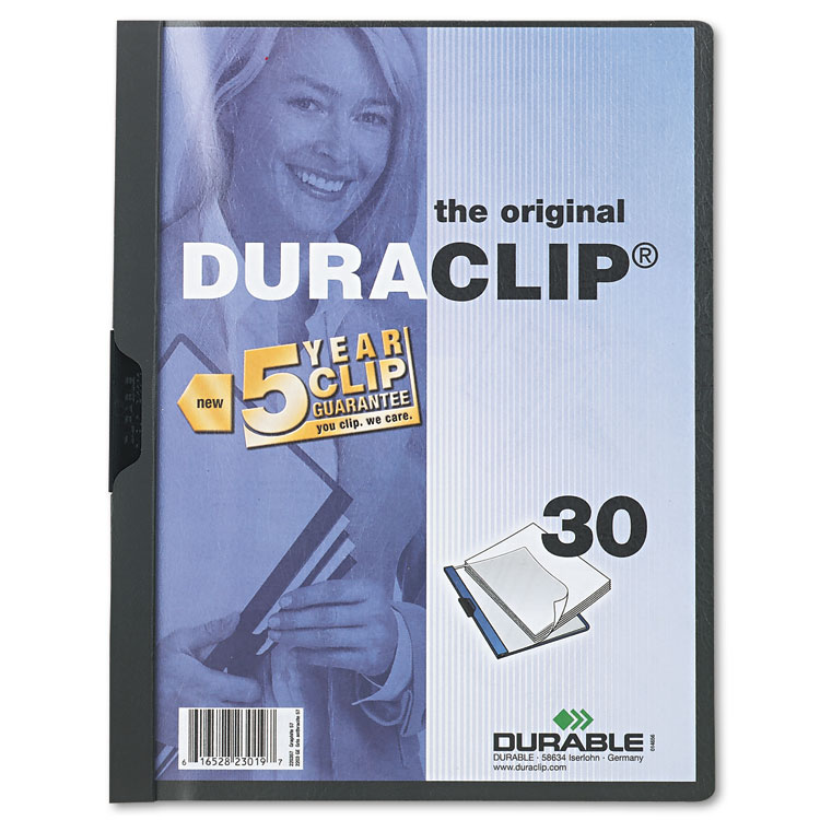 Picture of Vinyl DuraClip Report Cover, Letter, Holds 30 Pages, Clear/Graphite