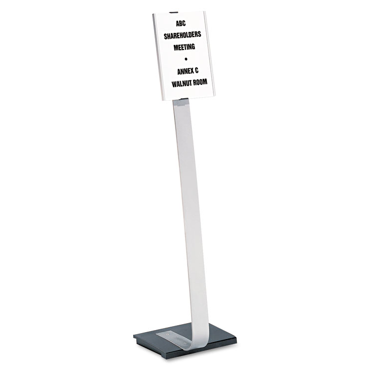 Picture of Info Sign Duo Floor Stand, Letter-Size Inserts, 15 x 44-1/2, Clear