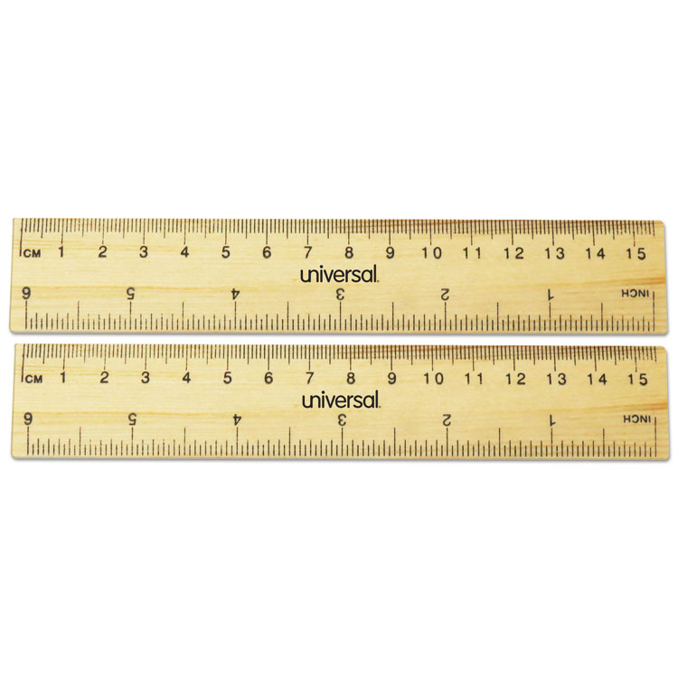 Picture of Flat Wood Ruler, Standard/metric, 6"
