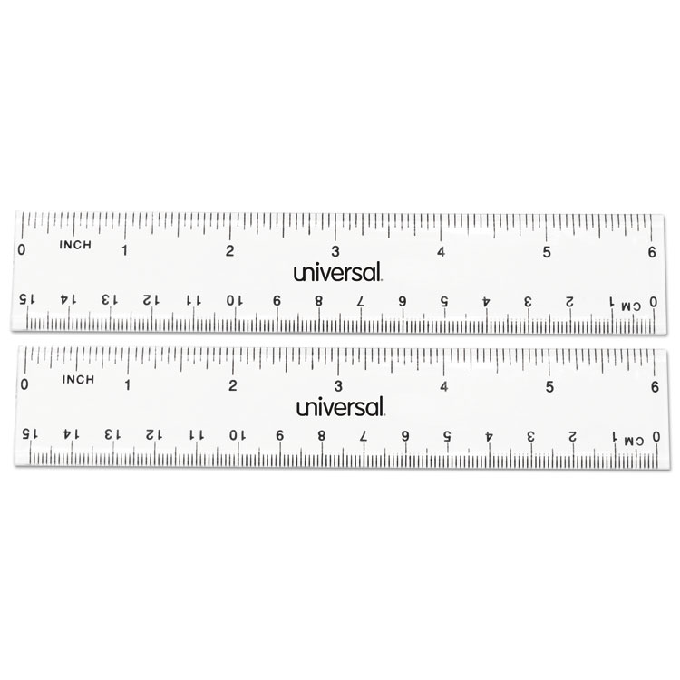 Picture of Clear Plastic Ruler, Standard/metric, 6"