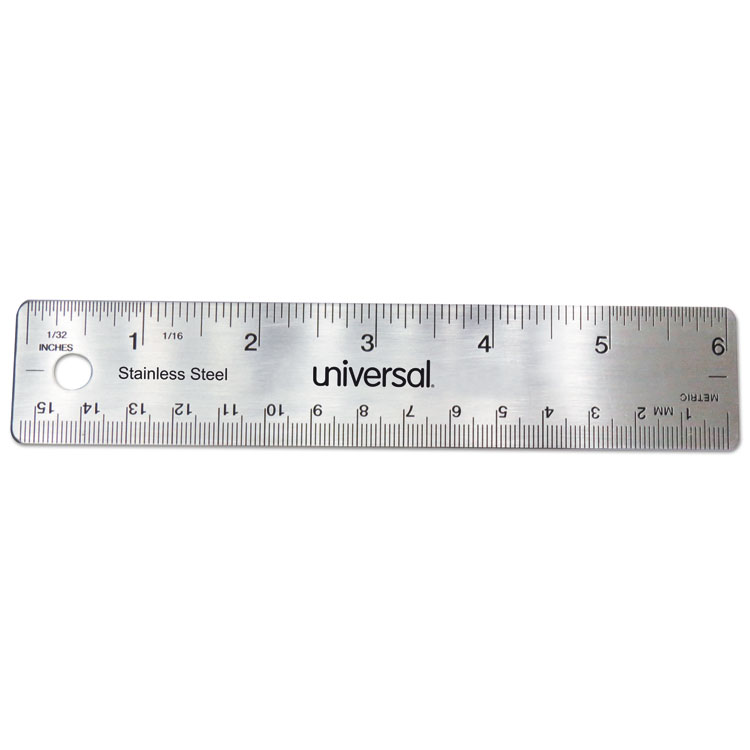 Westcott - Westcott 12 Hole Punched Wood Ruler English and Metric With  Metal Edge (10702)