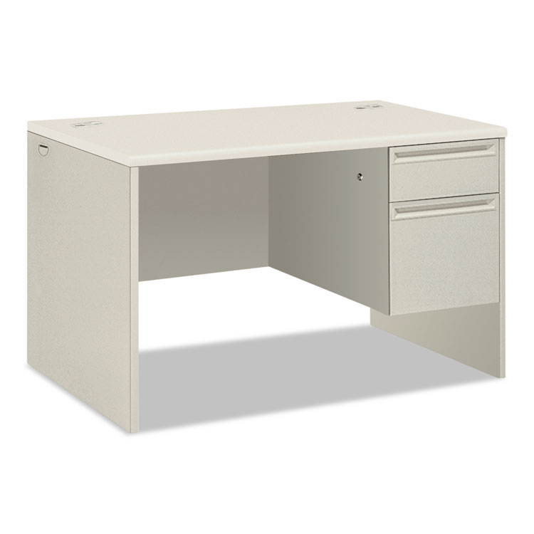 Picture of 38000 Series Single Pedestal Desk, 48" Wide, Right, Silver Mesh/light Gray