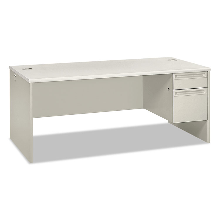 Picture of 38000 Series Single Pedestal Desk, 72" Wide, Right, Silver Mesh/light Gray