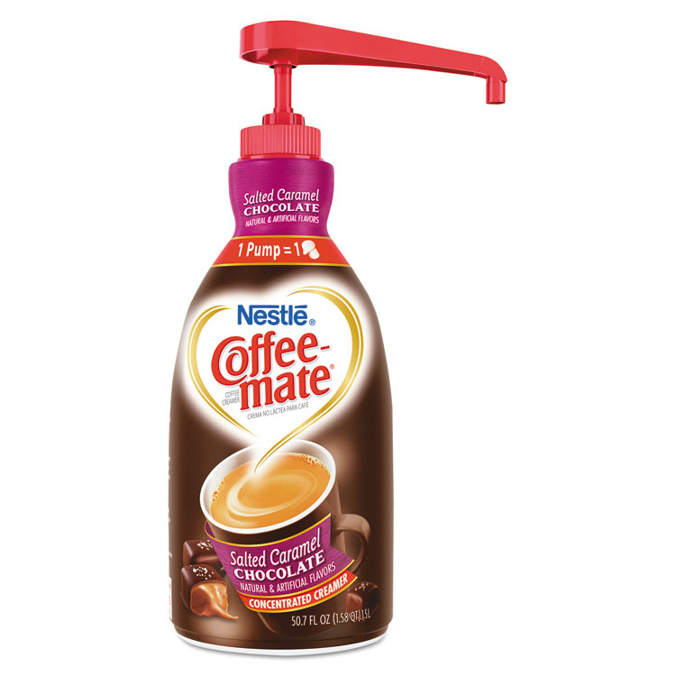 Picture of Liquid Creamer Pump Bottle, Salted Caramel Chocolate, 1.5 Liter