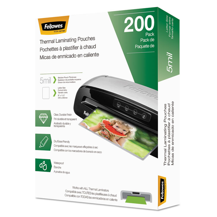 Picture of LAMINATING POUCHES, 5MIL, 9 X 11 1/2, LETTER SIZE, 200/PACK