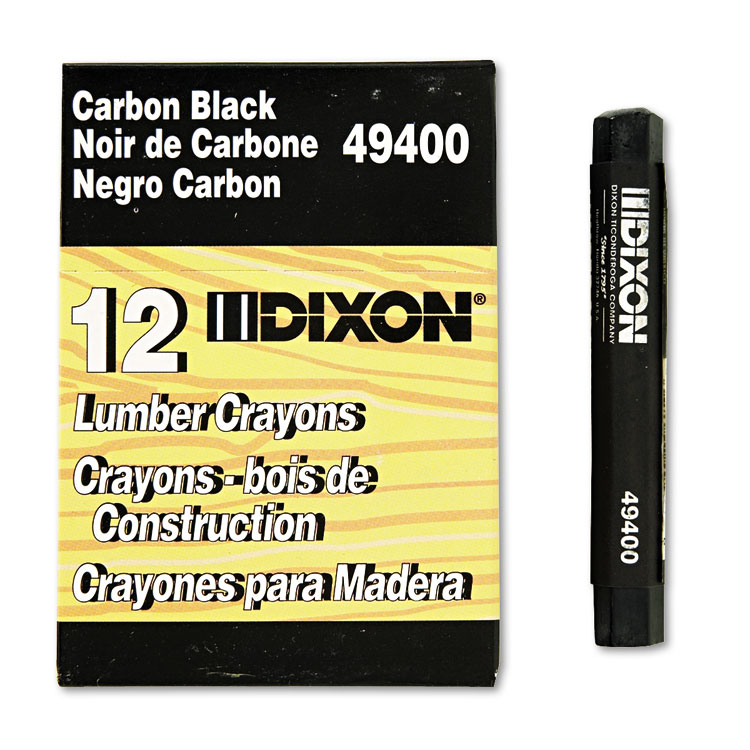 Picture of Lumber Crayons, 4 1/2 X 1/2, Carbon Black, Dozen