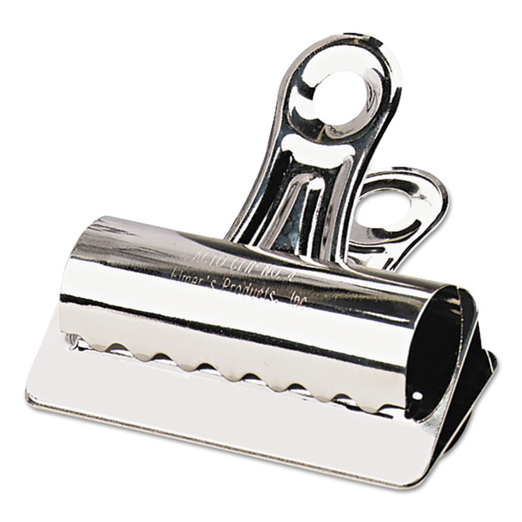 Picture of Bulldog Clips, Steel, 1" Capacity, 3"w, Nickel-Plated, 12 Per Box