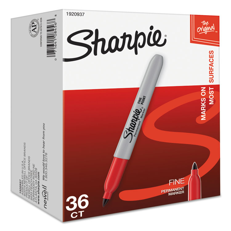  SAN30001  Sharpie Permanent Markers - Fine Point - Black