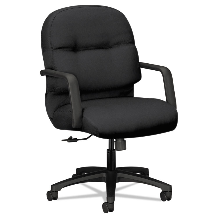 Picture of PILLOW-SOFT 2090 SERIES MANAGERIAL MID-BACK SWIVEL/TILT CHAIR, BLACK FABRIC