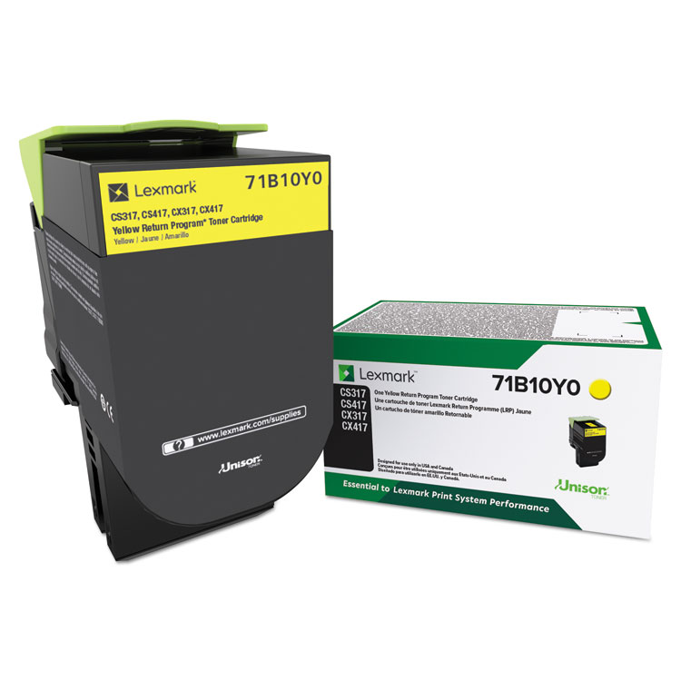 Picture of 71B10Y0 UNISON TONER, 2300 PAGE-YIELD, YELLOW