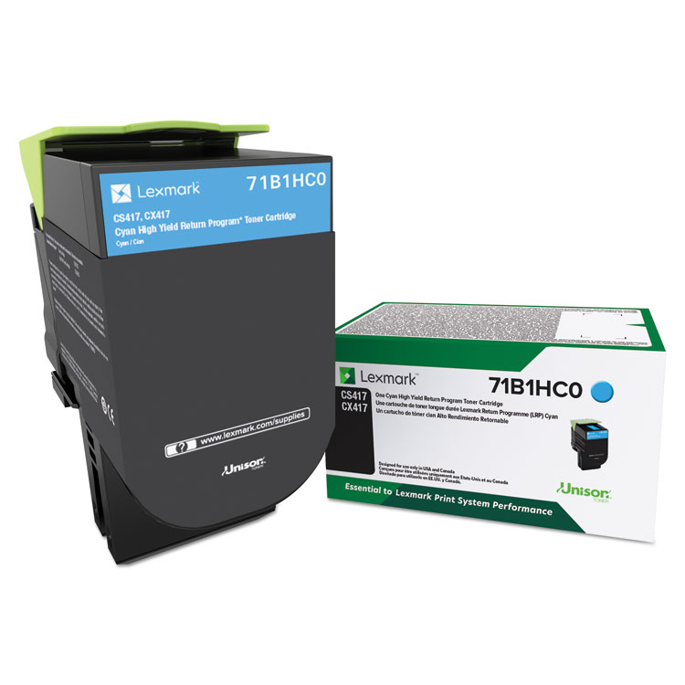Picture of 71B1HC0 UNISON HIGH-YIELD TONER, 3500 PAGE-YIELD, CYAN
