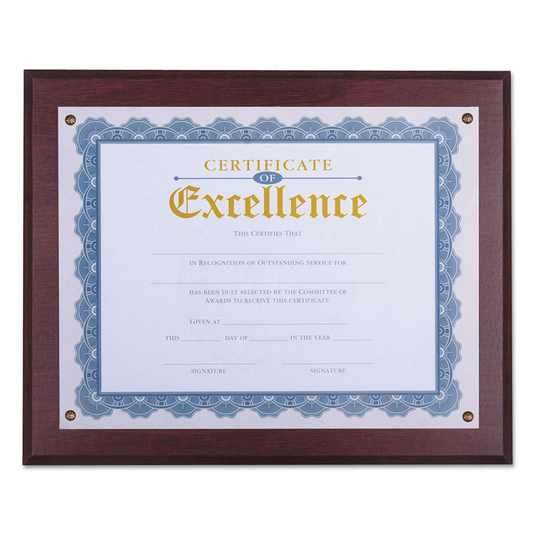 Picture of Award Plaque, 13 1/3" X 11", Mahogany