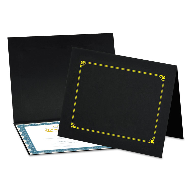 Picture of Certificate/document Cover, 8 1/2 X 11 / 8 X 10 / A4, Black, 6/pk