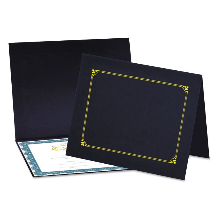 Picture of CERTIFICATE/DOCUMENT COVER, 8 1/2 X 11 / 8 X 10 / A4, NAVY, 6/PACK