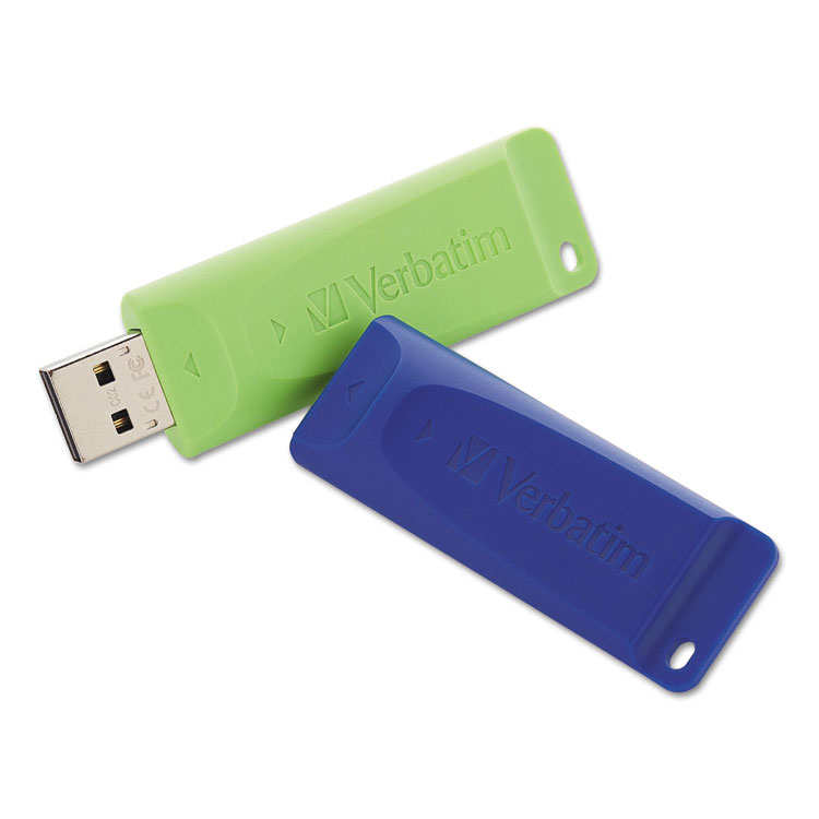Picture of Store 'n' Go Usb Flash Drive, 64gb, Blue, Green, 2/pack