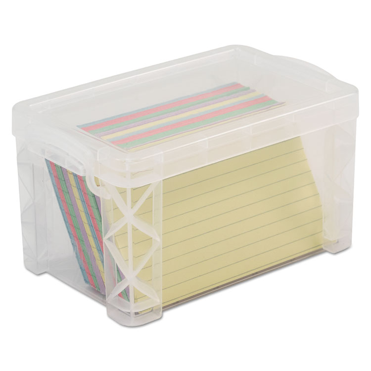 Plastic Index Card Boxes, Holds 300 3 x 5 Cards, 5.63 x 3.25 x 3.75,  Translucent Black