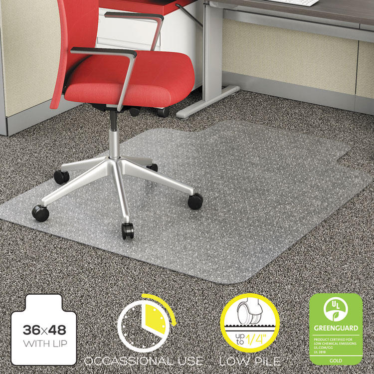 Picture of ECONOMAT OCCASIONAL USE CHAIR MAT, LOW PILE CARPET, ROLL, 36 X 48, LIPPED, CLEAR
