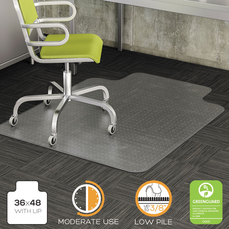 Picture of DURAMAT MODERATE USE CHAIR MAT, LOW PILE CARPET, ROLL, 36 X 48, LIPPED, CLEAR