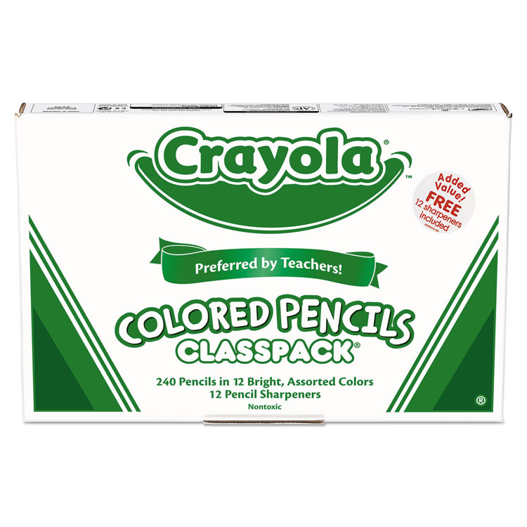 Crayola 68-4012 Long Colored Pencils Assorted Colors 12 Count Pack