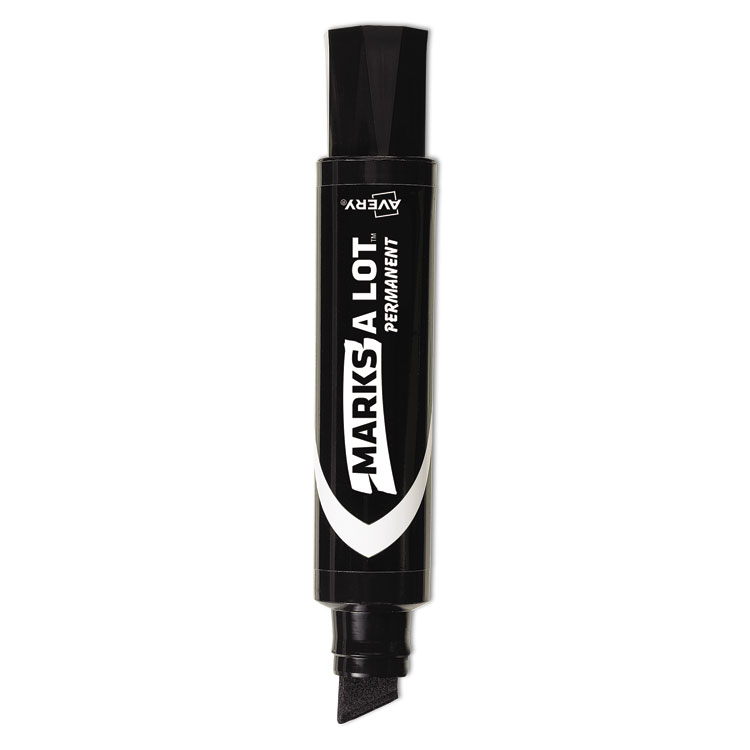 Avery Marks A Lot 24148 Black Jumbo Permanent Markers, Chisel Tip