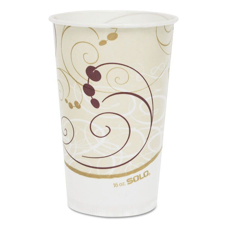 Picture of Symphony Treated-Paper Cold Cups, 16oz, White/beige/red, 50/bag, 20 Bags/carton