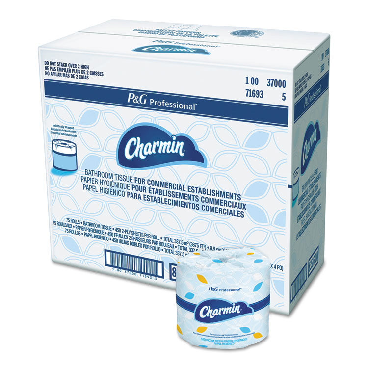 Picture of Commercial Toilet Tissue, 2-Ply, White, 450 Sheets/roll, 75/carton
