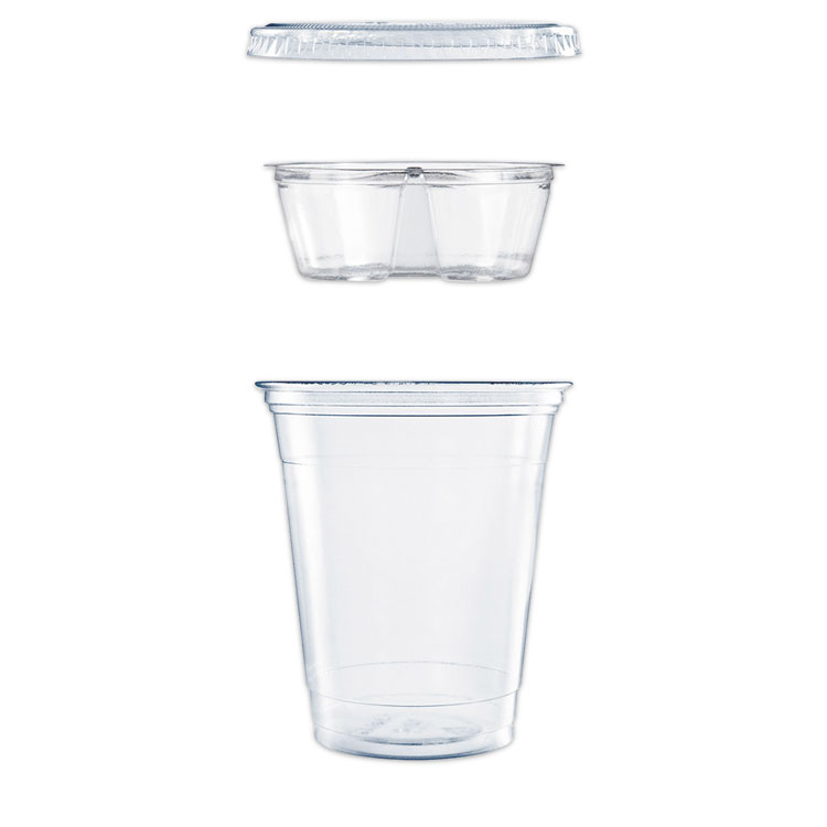 Picture of Clear Pet Cups With Single Compartment Insert, 12 Oz, Clear, 500/carton