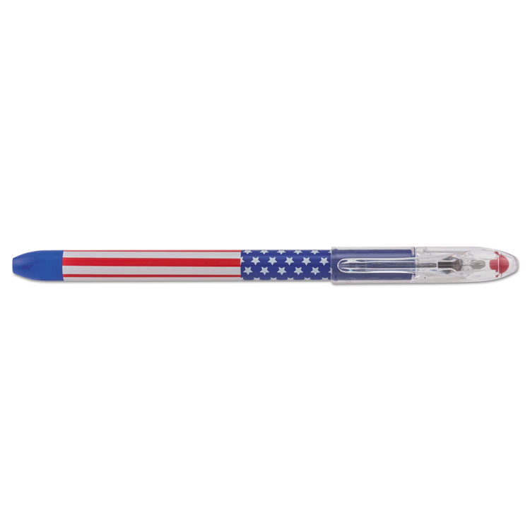 Picture of R.s.v.p. Stars & Stripes Ballpoint Stick Pen, Black Ink, Fine, Dozen