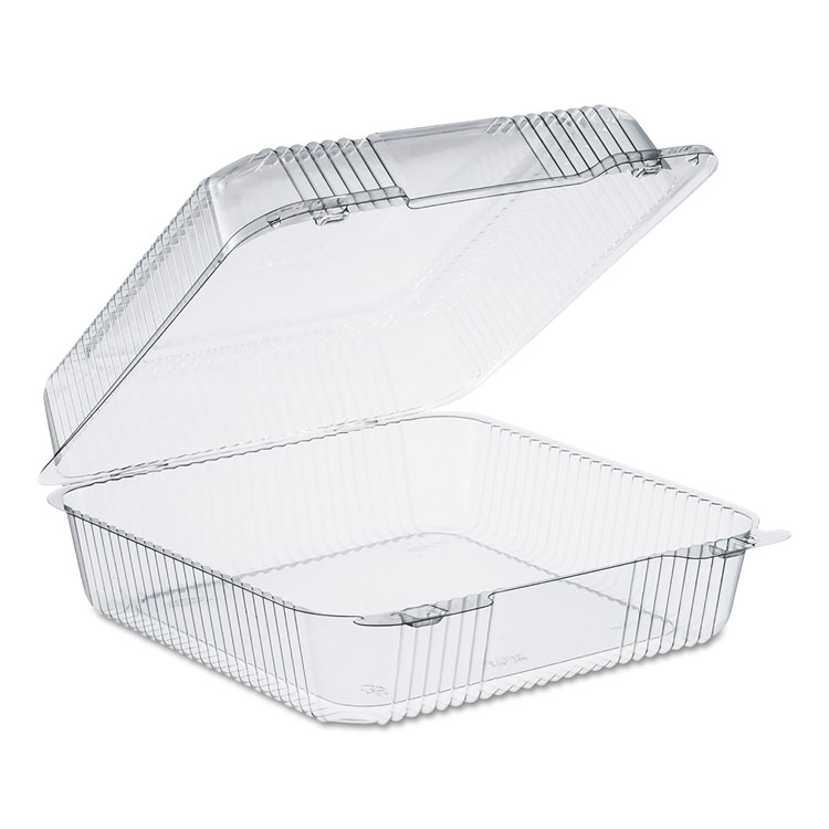 StayLock Clear Hinged Lid Containers, 75.7 oz, 9.1