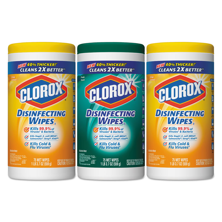 Picture of Disinfecting Wipes, 7x8, Fresh Scent/citrus Blend, 75/canister, 3/pk, 4 Packs/ct