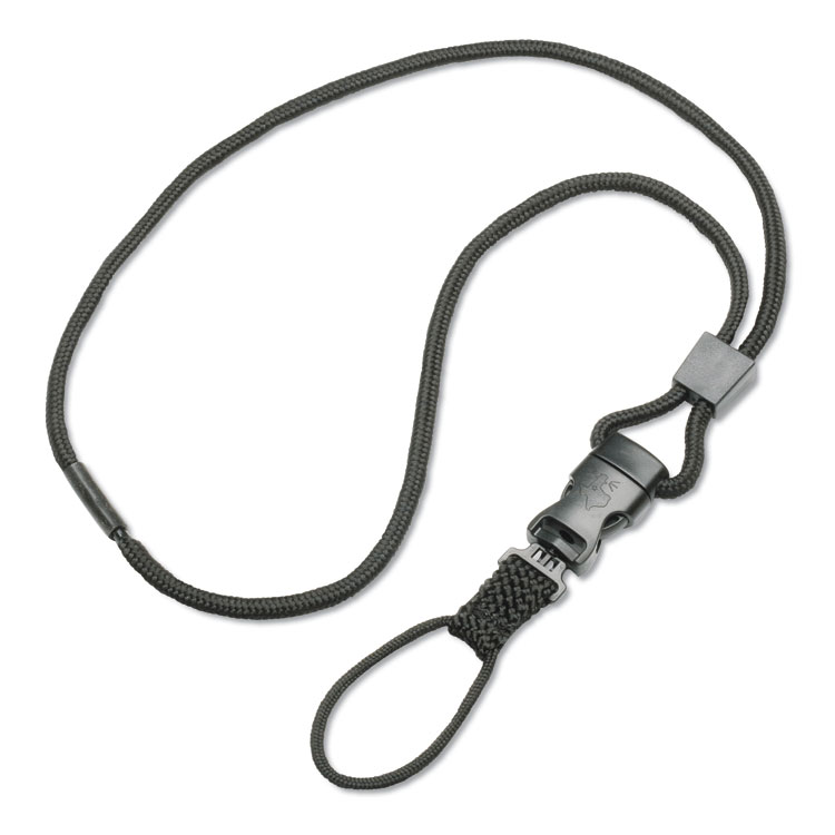 8455016660465, SKILCRAFT Breakaway Lanyard, Plastic Loop Fastener, 36" Long, Black, Dozen