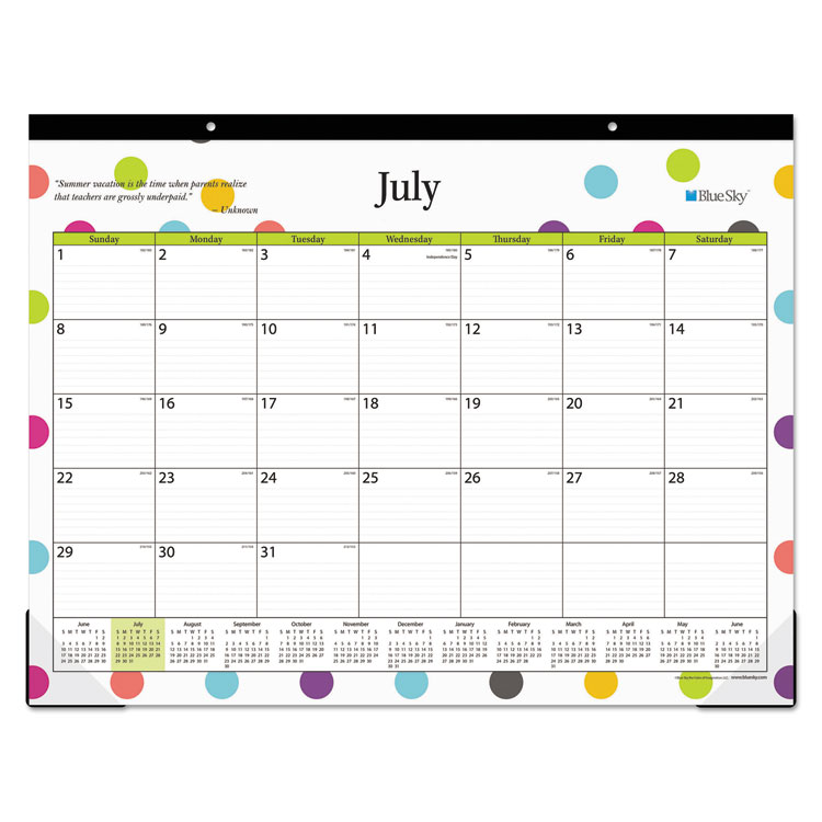 Picture of TEACHER DOTS ACADEMIC YEAR DESK PAD, 22" X 17", ASSORTED COLOR DOTS-Current Year