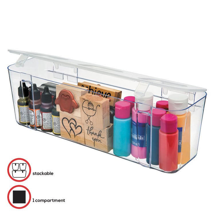  Rubbermaid 94600ROS Optimizers Four-Way Organizer with Drawers  Plastic 10 x 13 1/4 x 13 1/4 Clear : Office Desk Organizers : Office  Products