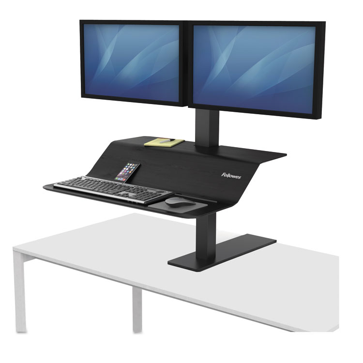 Picture of LOTUS VE SIT-STAND WORKSTATION - DUAL, 32.3125" X 25.25" X 22.35", BLACK