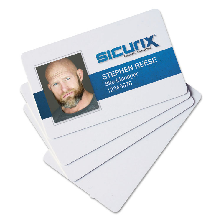 Picture of Sicurix Blank Id Card, 2 1/8 X 3 3/8, White, 100/pack