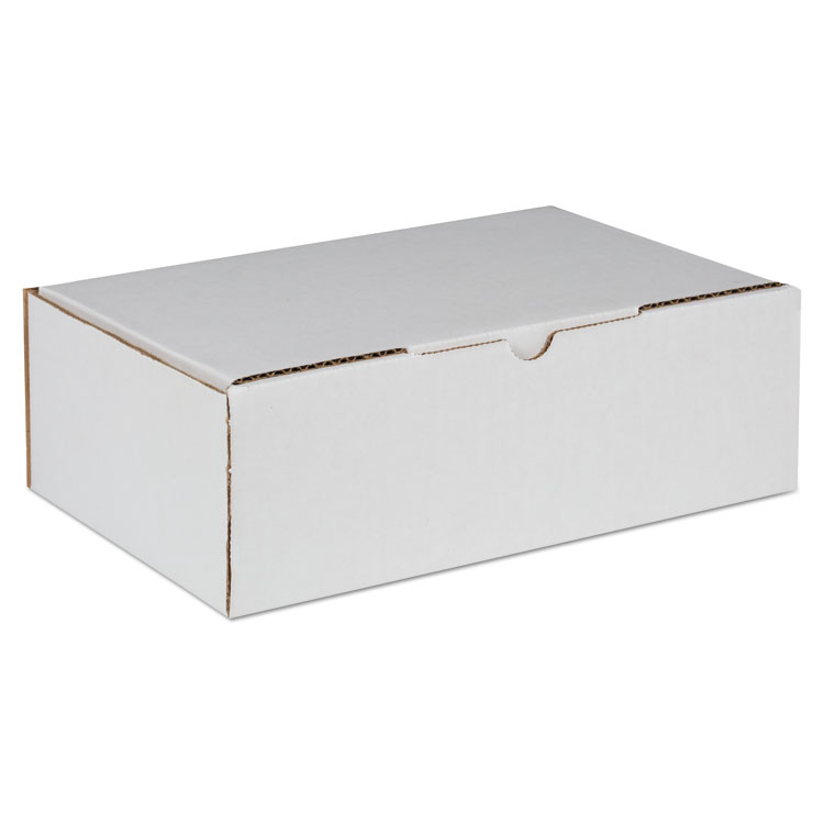 Self-Locking Shipping Boxes, 9 1/2l x 6 1/2w x 3 1/4h, White, 25/Pack
