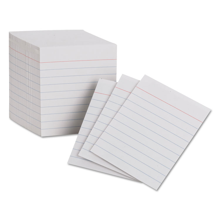 Index Cards Oxford Heavyweight Ruled 3" x 5" Classic White 100 Per Pack 63500 
