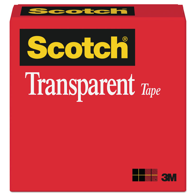 MMM600341296, Scotch® 600341296 Transparent Tape, 1 Core, 0.75 x 36 yds,  Transparent