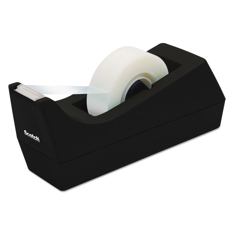 Scotch™ Desktop Tape Dispenser C38, Black + Scotch® Magic™ Tape, 19 mm x 33  m, 12 Rolls/Pack