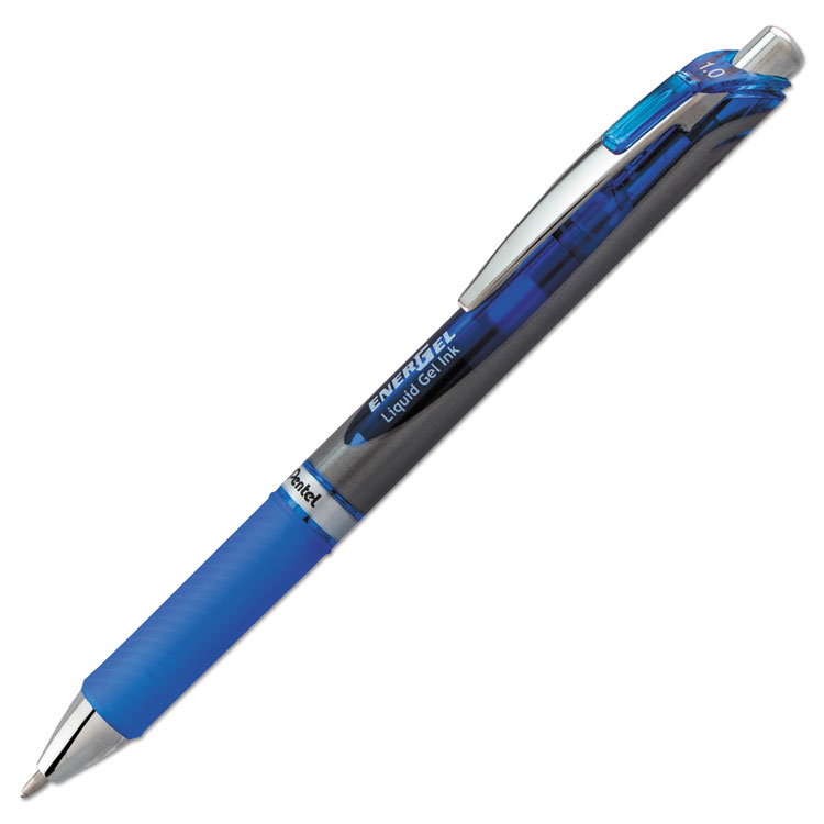 Picture of Energel Rtx Retractable Liquid Gel Pen, 1 Mm, Black/gray Barrel, Blue Ink