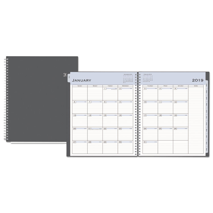 Picture of PASSAGES MONTHLY WIREBOUND PLANNER, 8 X 10, CHARCOAL, Current Year