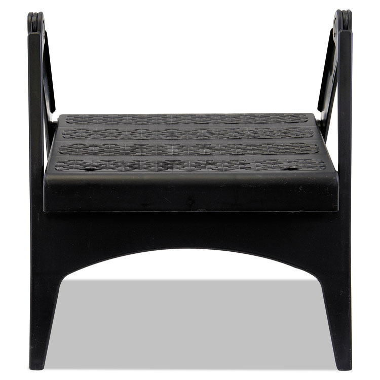 Quik-Fold Plastic Step Stool, Arched Foot Guides, 13 x 13 1/2 x 12, Black