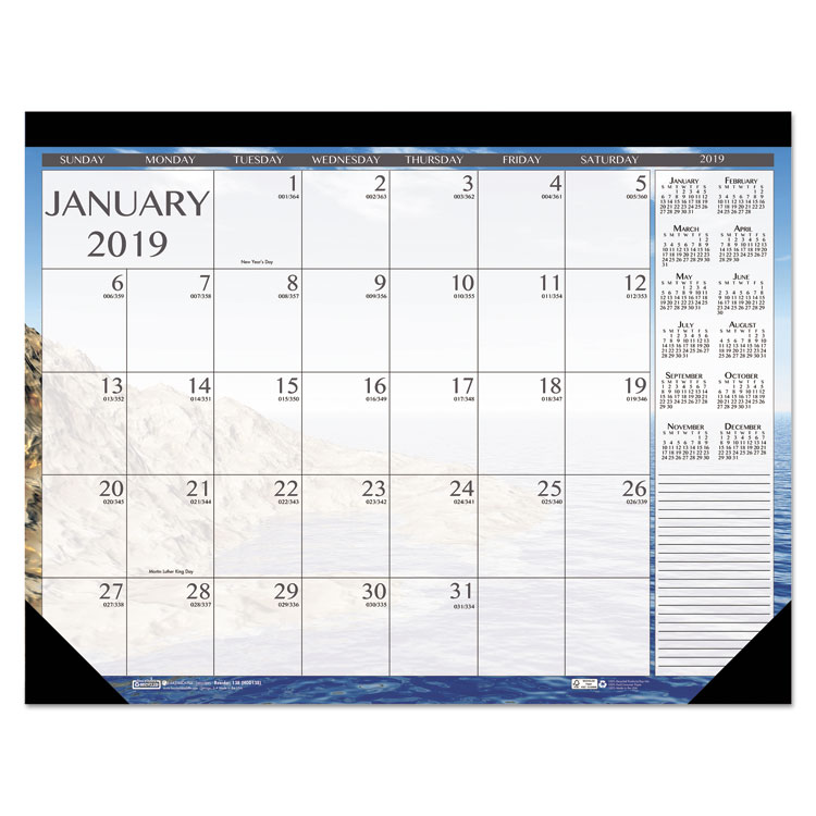 Picture of EARTHSCAPES SEASCAPES DESK PAD CALENDAR, 18 1/2 X 13, Current Year