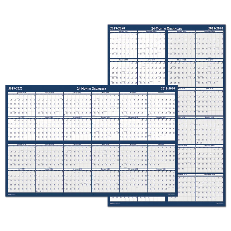 Picture of REVERSIBLE/ERASABLE 2 YEAR WALL CALENDAR, 24 X 37, BLUE, Current Year